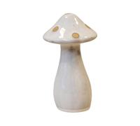 Four Candle Small Cream Ceramic Mushroom with Sand Dot Detail in Off-White Four Candle Off-White