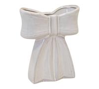 Four Candle Small White Ceramic Bow Vase Four Candle White