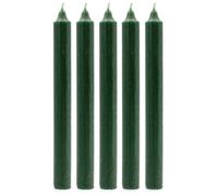 Four Candle Solid Colour Dinner Candles Rustic Holly Green Pack Of 5