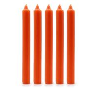 Four Candle Solid Colour Dinner Candles Rustic Orange Pack Of 5