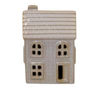 Four Candle Stoneglazed Ceramic LED Traditional House Ornament in Stone Four Candle Stone