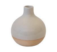 Four Candle Taupe Ceramic Glazed Vase With Unglazed Detail