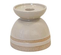 Four Candle Taupe Glazed Candle Holder, 12Cm X 12Cm X 11Cm High