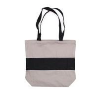 Four Candle Two Tone Cotton Bag 38X42X12Cm Grey & Black 10Oz