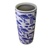 Four Candle Vintage Blue & White Umbrella Decorative Stand Four Candle White