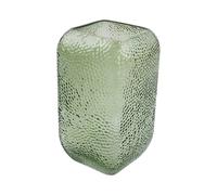 Four Candle Vintage Green Dimpled Square Vase Four Candle Green