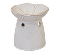 Four Candle White Ceramic Flower Design Oil Burner 11Cm