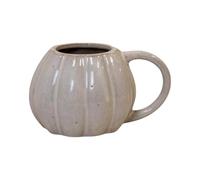 Four Candle White Ceramic Pumpkin Mug 14.3cm Autumn Drinkware Four Candle White