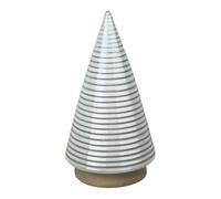Four Candle White & Grey Glazed Ceramic Christmas Tree Ornament Four Candle White