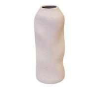 Four Candle White Tall Sculptured Textured Vase