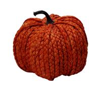 Four Candle Wicker Pumpkin Autumn Decoration 17cm in Orange Four Candle Orange