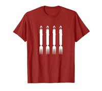 Four Candles Fork Handles British Comedy T-Shirt, Men, Cranberry Red, Small