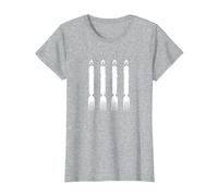 Four Candles Fork Handles British Comedy T-Shirt, Women, Heather Grey, Small
