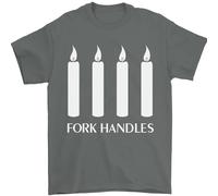 Four Candles Fork Handles Funny Two Ronnies Mens T-Shirt 100% Cotton Charcoal L
