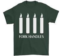 Four Candles Fork Handles Funny Two Ronnies Mens T-Shirt 100% Cotton Forest Green 2XL