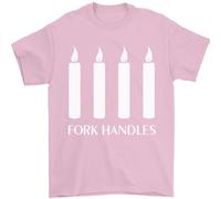 Four Candles Fork Handles Funny Two Ronnies Mens T-Shirt 100% Cotton Light Pink L