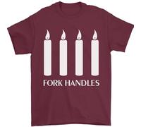 Four Candles Fork Handles Funny Two Ronnies Mens T-Shirt 100% Cotton Maroon XL