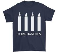 Four Candles Fork Handles Funny Two Ronnies Mens T-Shirt 100% Cotton Navy Blue M
