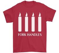 Four Candles Fork Handles Funny Two Ronnies Mens T-Shirt 100% Cotton Red L