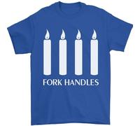 Four Candles Fork Handles Funny Two Ronnies Mens T-Shirt 100% Cotton Royal Blue 2XL