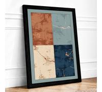 Four Cartographies Vintage Framed Wall Art Print A2 (59.4×42cm) Black, Wall Decor for Living Room, Bedroom, Office & Home, Ready to Hang, Art Gift