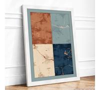 Four Cartographies Vintage Framed Wall Art Print A2 (59.4×42cm) White, Wall Decor for Living Room, Bedroom, Office & Home, Ready to Hang, Art Gift