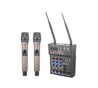 Four-Channel *dio Dj Mixer with UHF Wireless Microphone, USB and 48V Phantom Power. Suitable Recording