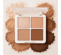 Four Colour Eyeshadow Palette with Matte and Shimmer - Earthy Warm Brown, Nude Pink Shades for Natural Everyday Looks, Compact Design for Makeup Application, Highly Blendable Powder for Long-Lasting