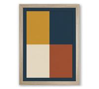 Four Colour Fields Minimalist Framed Wall Art Print A2 (59.4×42cm) Oak, Wall Decor for Living Room, Bedroom, Office & Home, Ready to Hang, Art Gift
