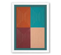 Four Colour Geometry Geometric Framed Wall Art Print A1 (84.1×59.4cm) White, Wall Decor for Living Room, Bedroom, Office & Home, Ready to Hang, Art Gift