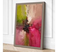 Four Colour Ground Abstract Canvas Wall Art Print 36x24 Inch (91 x 61 cm)