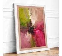 Four Colour Ground Abstract Framed Wall Art Print A1 (84.1×59.4cm) White, Wall Decor for Living Room, Bedroom, Office & Home, Ready to Hang, Art Gift