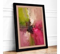 Four Colour Ground Abstract Framed Wall Art Print A3 (42×29.7cm) Black, Wall Decor for Living Room, Bedroom, Office & Home, Ready to Hang, Art Gift