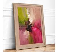 Four Colour Ground Abstract Framed Wall Art Print A4 (29.7×21cm) Oak, Wall Decor for Living Room, Bedroom, Office & Home, Ready to Hang, Art Gift