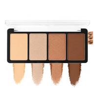 Four-Colour Neutral Brown Nude Eyeshadow Palette with Matte Shimmer Finishes - Buildable Powder Shades for Day to Night Wear, Layered Eye Makeup Looks, Blending and Highlighting, Portable Black Case