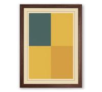 Four Colour Study Minimalist Framed Wall Art Print A1 (84.1×59.4cm) Walnut, Wall Decor for Living Room, Bedroom, Office & Home, Ready to Hang, Art Gift