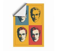 Four Coloured Portraits Pop Art Unframed Wall Art Print A2 (59.4×42cm), Wall Decor for Living Room, Bedroom, Office & Home, Art Gift