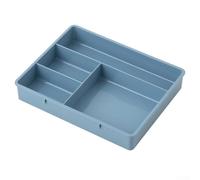 Four Compartment Drawer Organizer Tray Sized to Fit Most Standard Drawers While Maximizing Internal Storage Capacity (Blue)