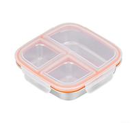 Four Compartment Stainless Steel Snack Container With Secure Lids For Refrigerator Storage And Meal Portions, Designed For Freshness And Convenience(A)