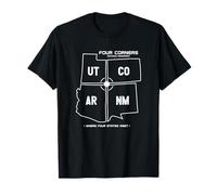 Four Corners Monument With State Map T-Shirt