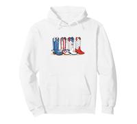 Four Cowboy Boots American flag 4th July Pullover Hoodie