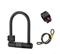 Four Digit Combination U Lock for Bicycle and Scooter Security, Constructed with Zinc Alloy Lock Cylinder and Soft Silicone Wrapped Alloy Steel Body (black)