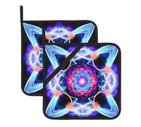 Four Dimensional Space Kitchen Heat Insulation mats 2-Pack Printed Heat Insulation mats Suitable for Kitchens and Dining Rooms