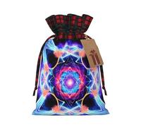 Four Dimensional Space Print Drawstring Bags, Candy Snack Bag, Reusable Holiday Pouches for Wrapping & Storage S