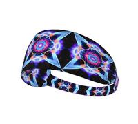 Four Dimensional Space Printed Sports Headbands Wicking Hair Headwraps, Non-Slip Workout Headbands for Gym, Running, Yoga, Tennis