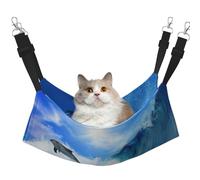 Four Dolphins In The Sea Of Whales,Cat Hanging Hammock Soft Double Sided Hanging Bed for Small Dogs Pet,M