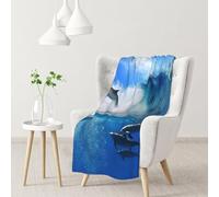 Four Dolphins In The Sea Of Whales,Soft Blanket Warm Anti-Pilling Flannel Plush Throw Blanket 76 X 102 cm