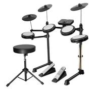 Four-drum Three-cymbal Portable Adult Universal Electronic Drum Set With Drum Stool For Beginners To Practice Jazz Drums Beginners Electronic drums(With stool)