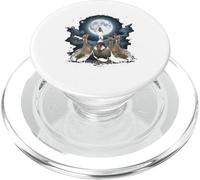 Four Ducks Howling at The Moon Funny Pet Parody Duck PopSockets PopGrip for MagSafe