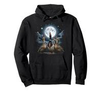 Four Ducks Howling at The Moon Funny Pet Parody Duck Pullover Hoodie